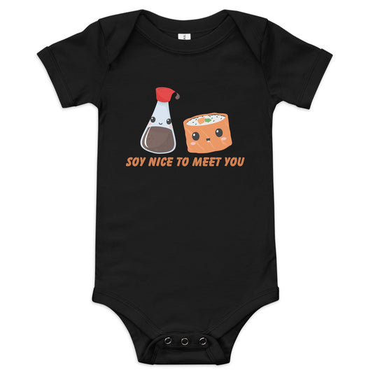 Soy Nice To Meet You Baby short sleeve one piece